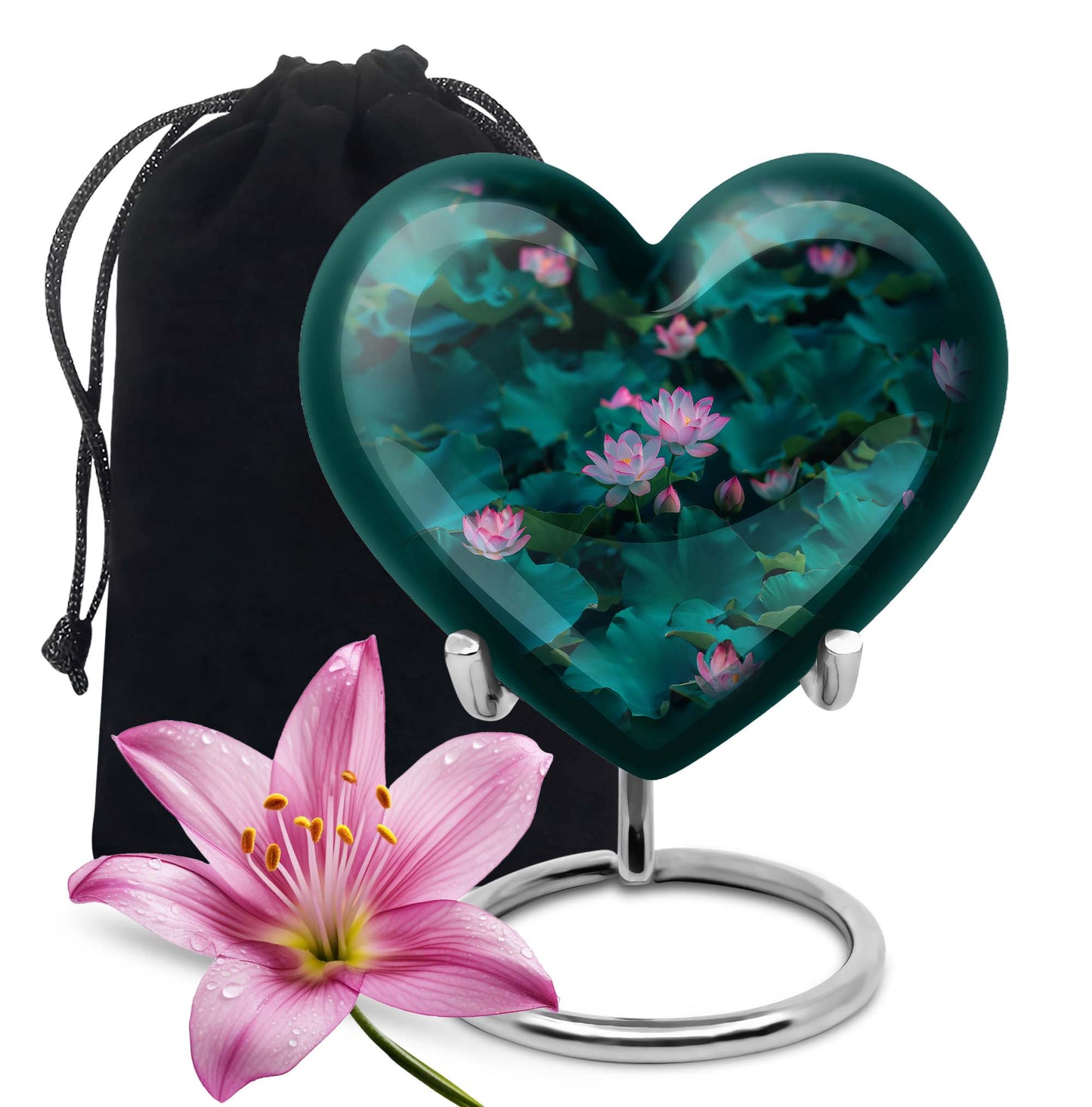 Personalized Flower Cremation Urn for Human Ashes - 10-inch, 200 cu in - Yatskia