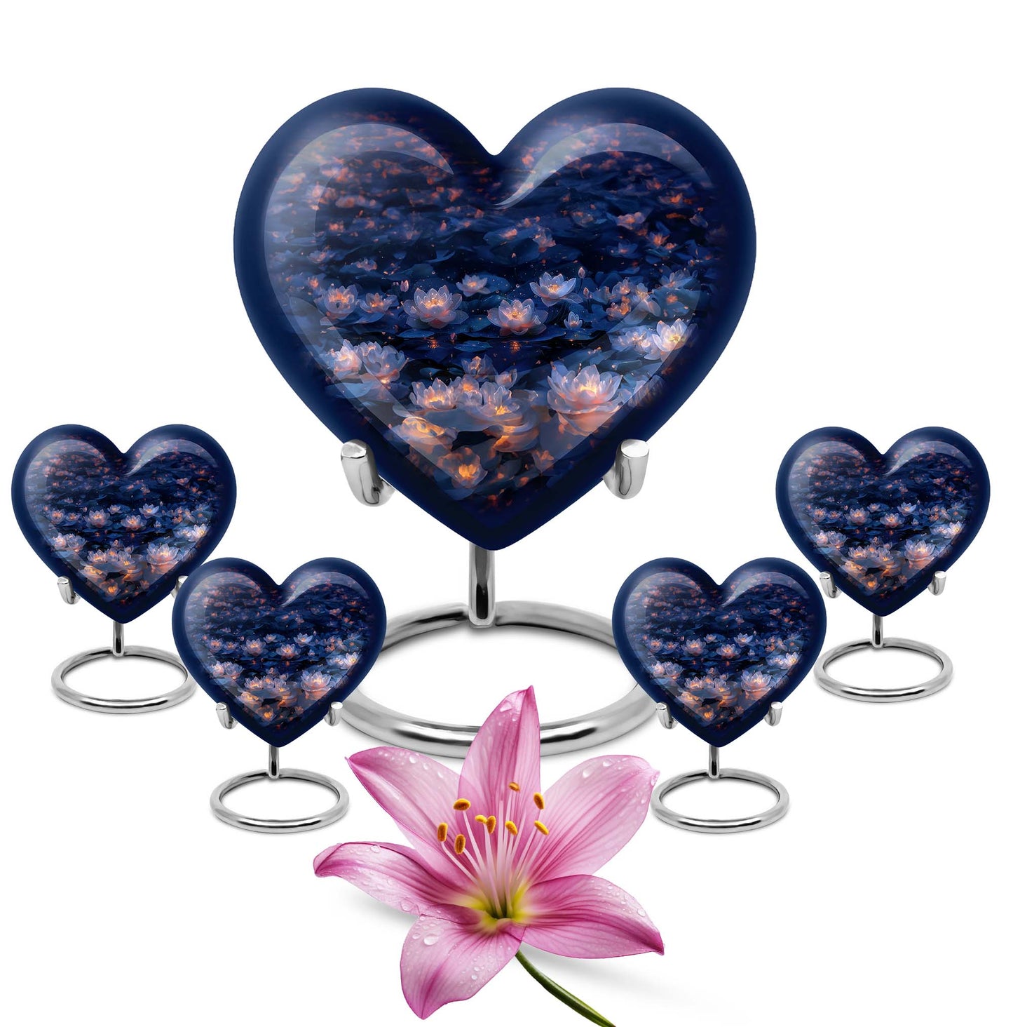 Personalized Flower Cremation Urn for Women - 10-inch, 200 cu in - Yatskia