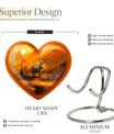 10-inch zebra urn for adult human ashes with heart design, aluminium made, customisable engraving
