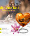10-inch zebra urn for adult human ashes with heart design, aluminium made, customisable engraving