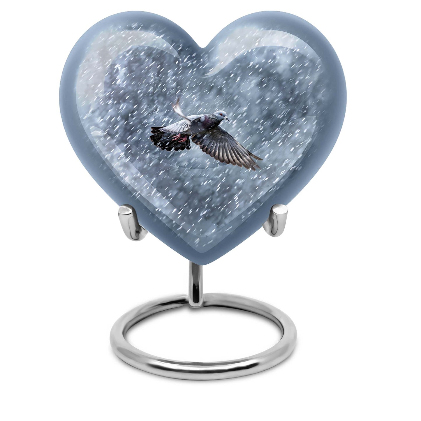 10-inch heart design dove urn with engraving, 