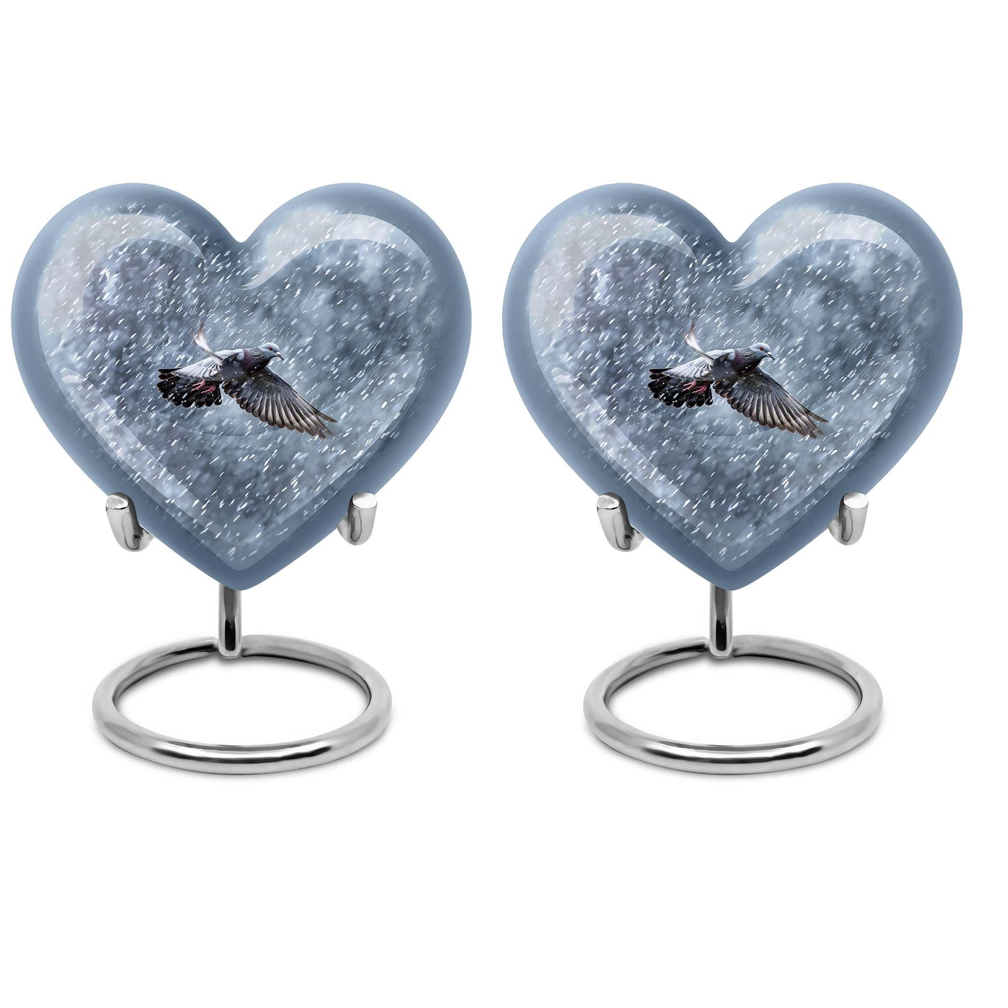 10-inch heart design dove urn with engraving, 