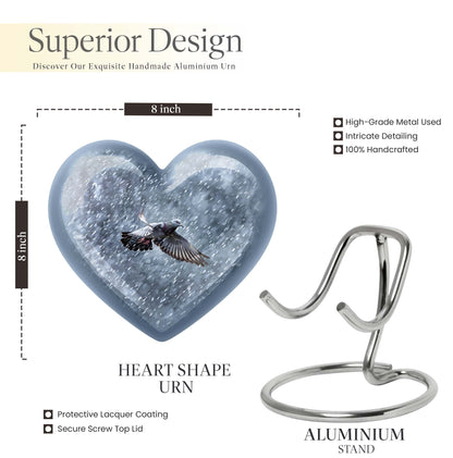 10-inch heart design dove urn with engraving, 