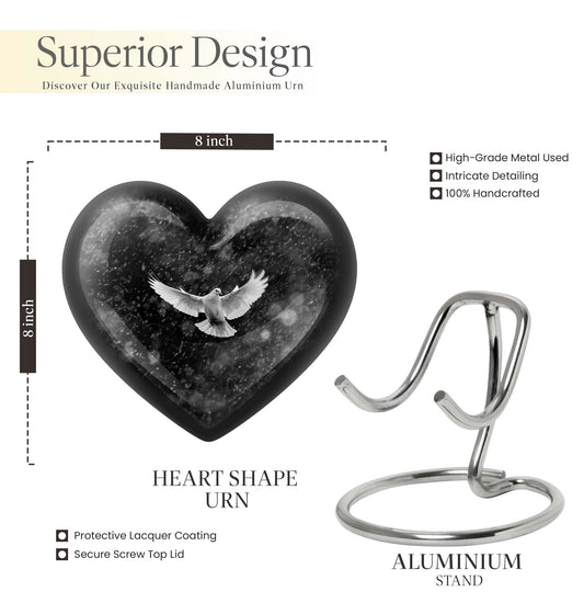 heart-shaped Dove Urn
