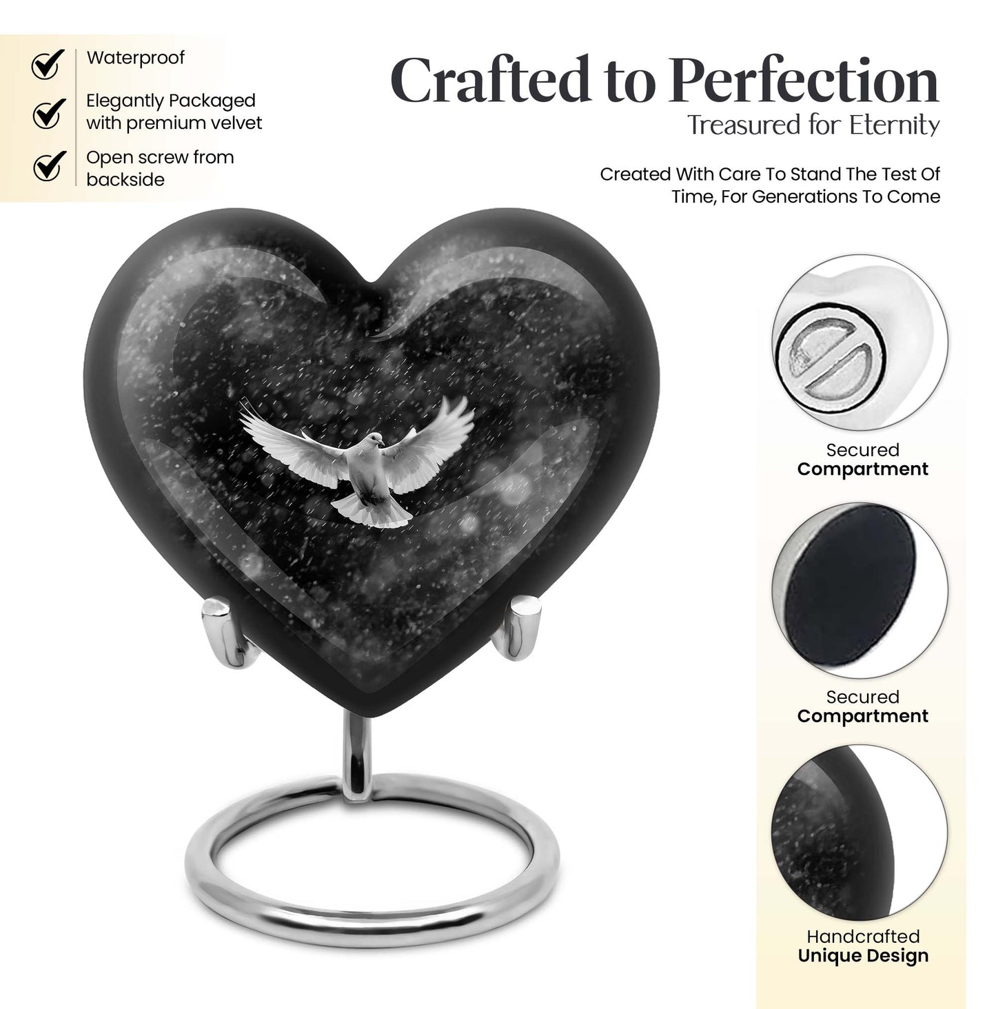 heart-shaped Dove Urn