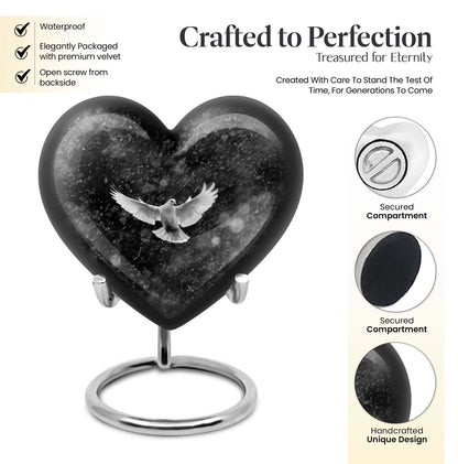 heart-shaped Dove Urn