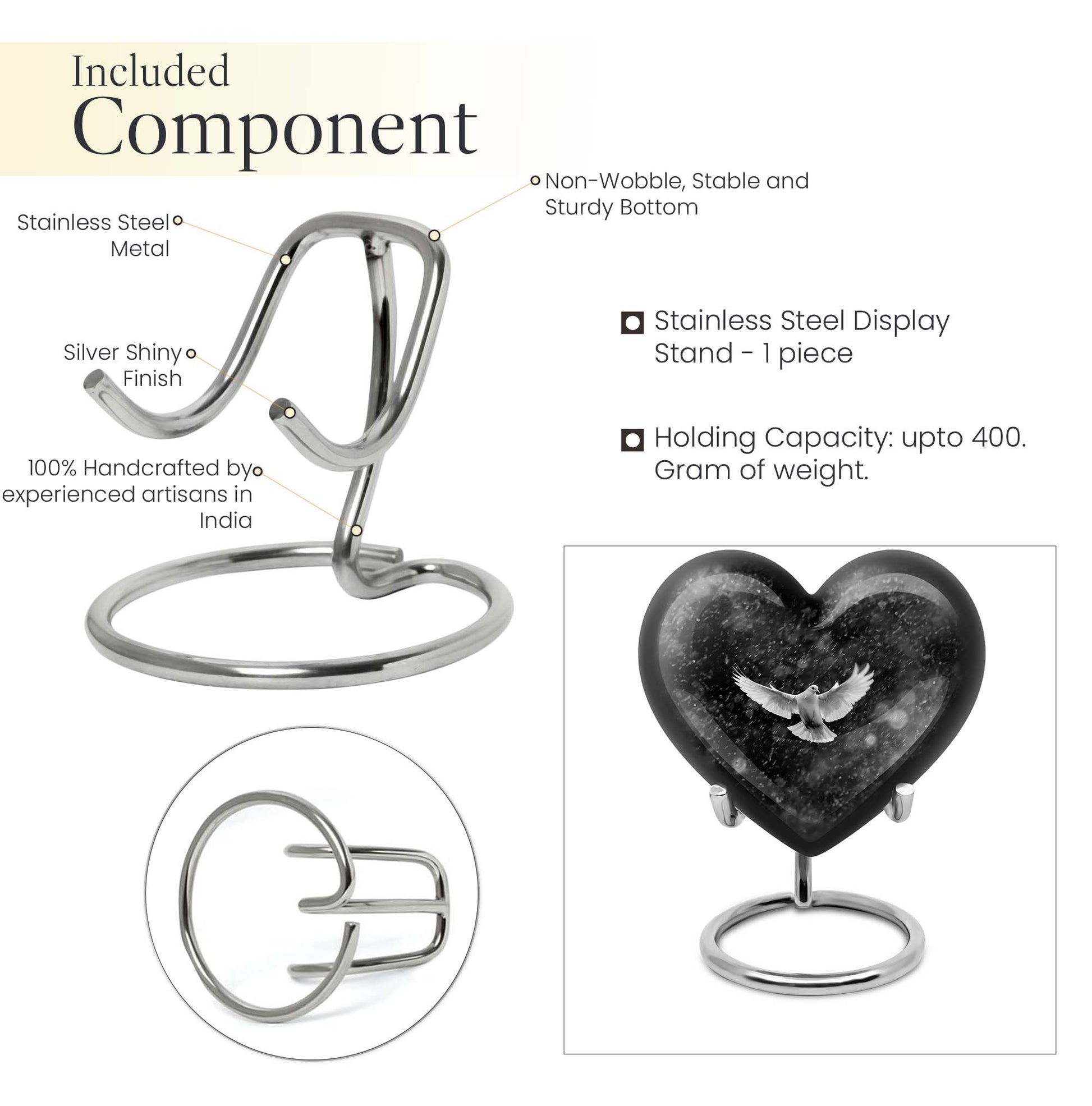 heart-shaped Dove Urn