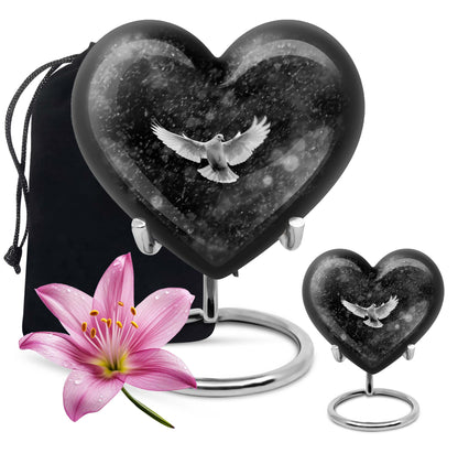 heart-shaped Dove Urn