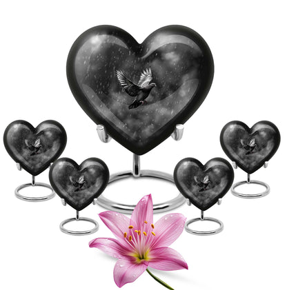heart-shaped dove urn