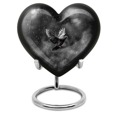 heart-shaped dove urn