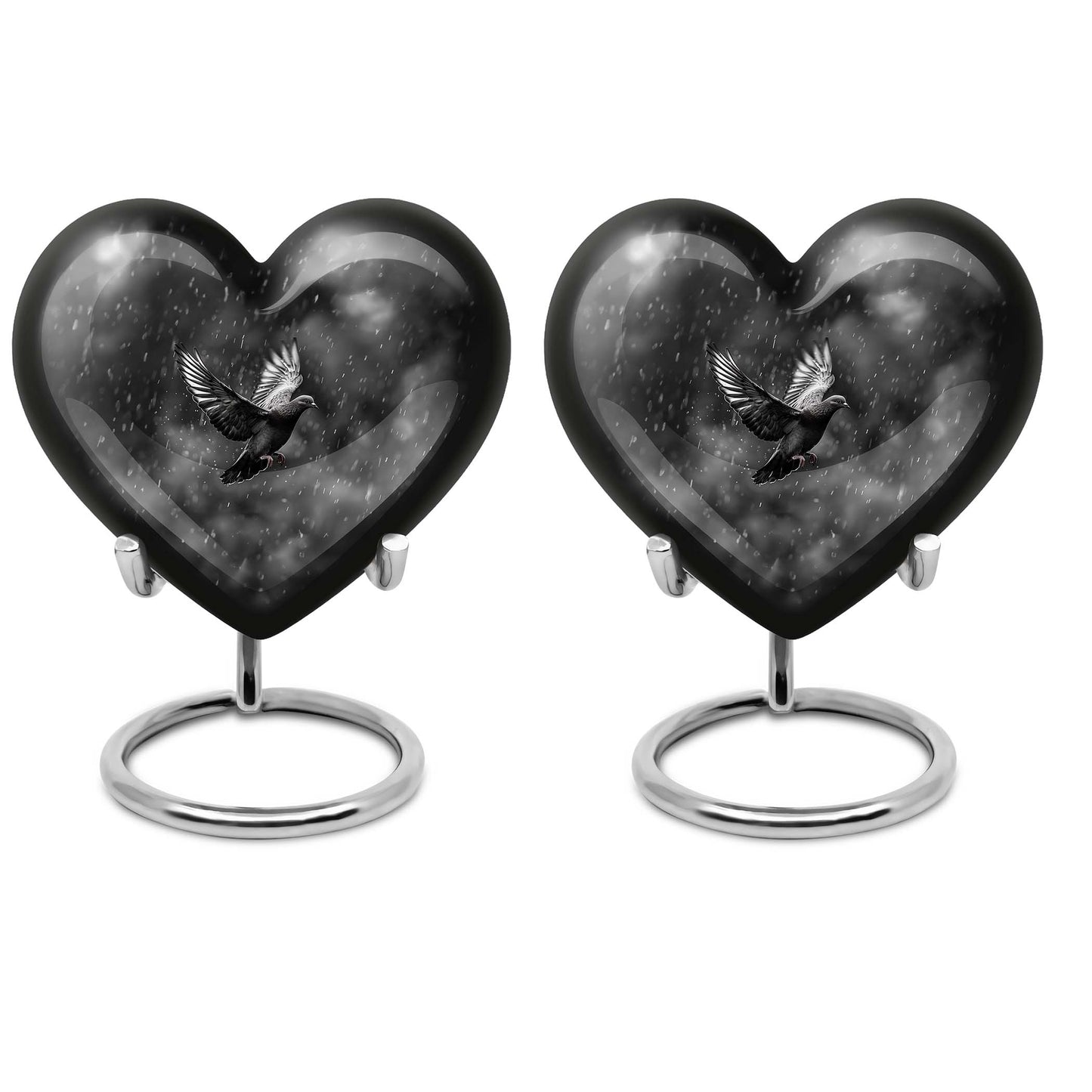 heart-shaped dove urn