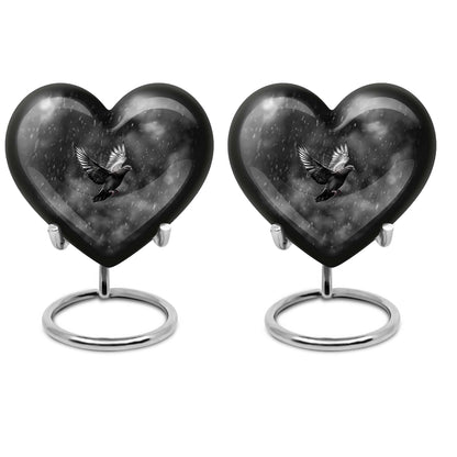heart-shaped dove urn