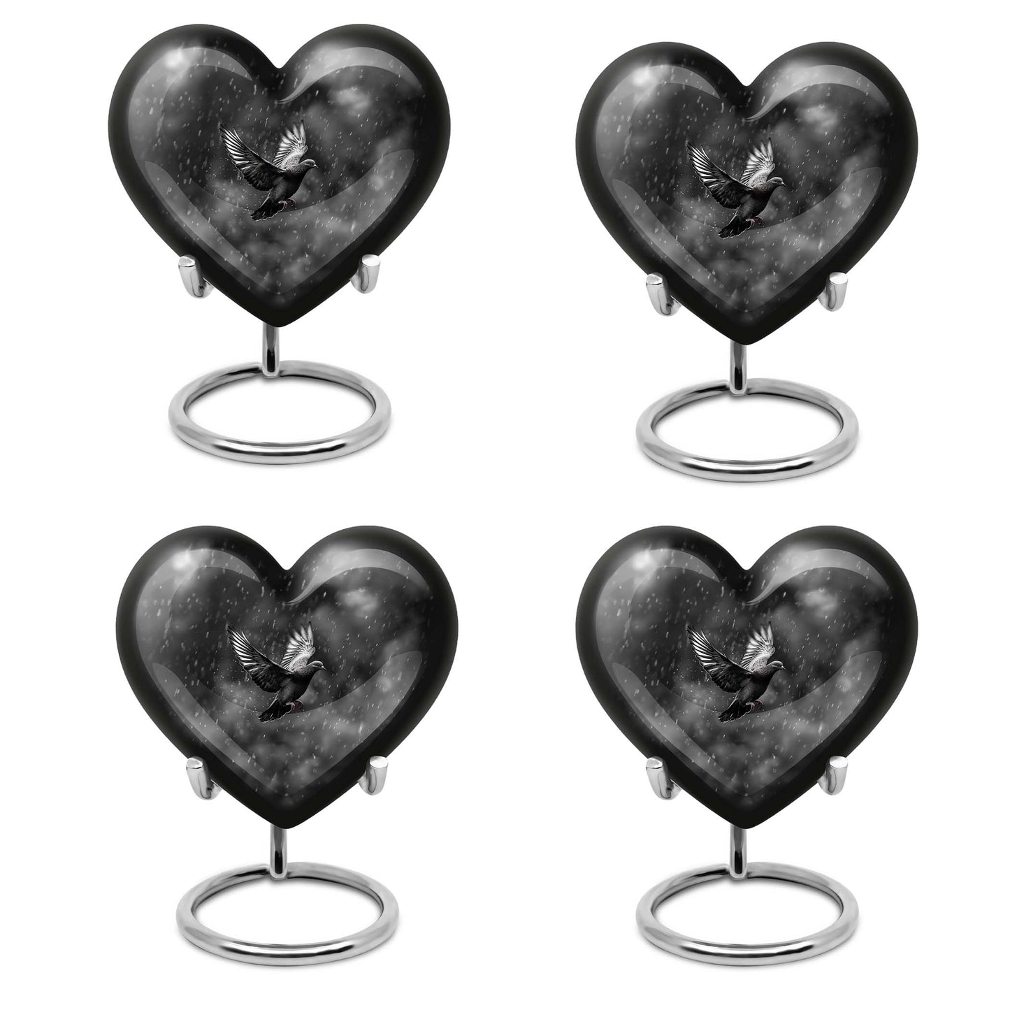 heart-shaped dove urn