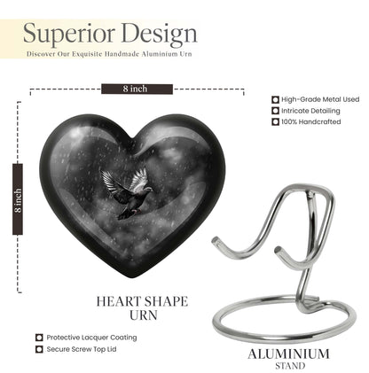 heart-shaped dove urn