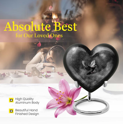 heart-shaped dove urn