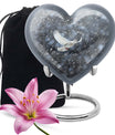 10-inch dove urn with abstract heart design for adult memorial, aluminium cremation containers