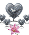10-inch dove urn with abstract heart design for adult memorial, aluminium cremation containers