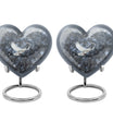 10-inch dove urn with abstract heart design for adult memorial, aluminium cremation containers