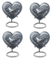 10-inch dove urn with abstract heart design for adult memorial, aluminium cremation containers