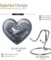 10-inch dove urn with abstract heart design for adult memorial, aluminium cremation containers