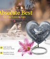 10-inch dove urn with abstract heart design for adult memorial, aluminium cremation containers