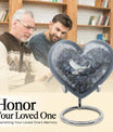 10-inch dove urn with abstract heart design for adult memorial, aluminium cremation containers