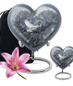 10-inch dove urn with abstract heart design for adult memorial, aluminium cremation containers