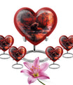 Heart urn for men's ashes