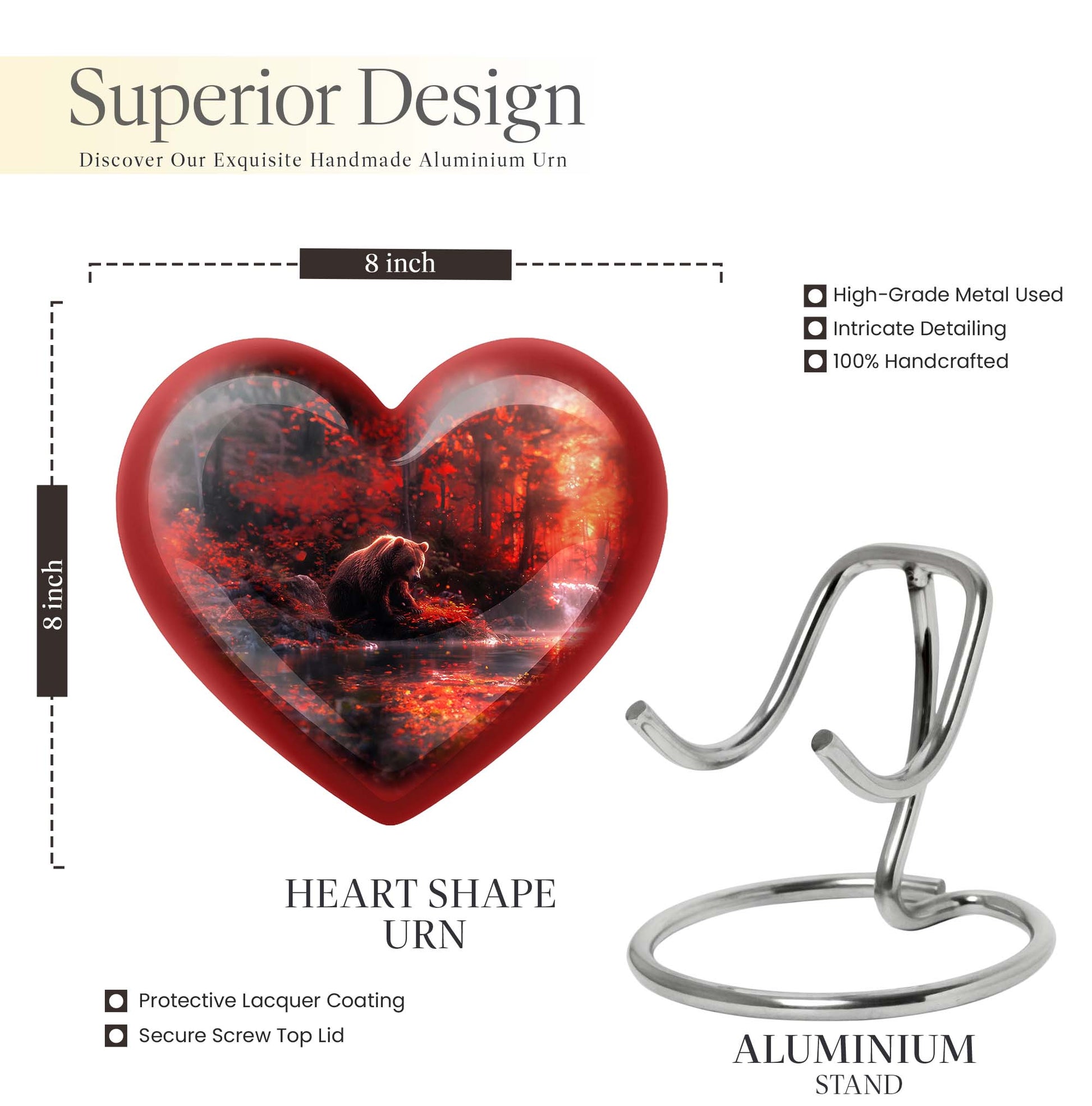 Heart urn for men's ashes