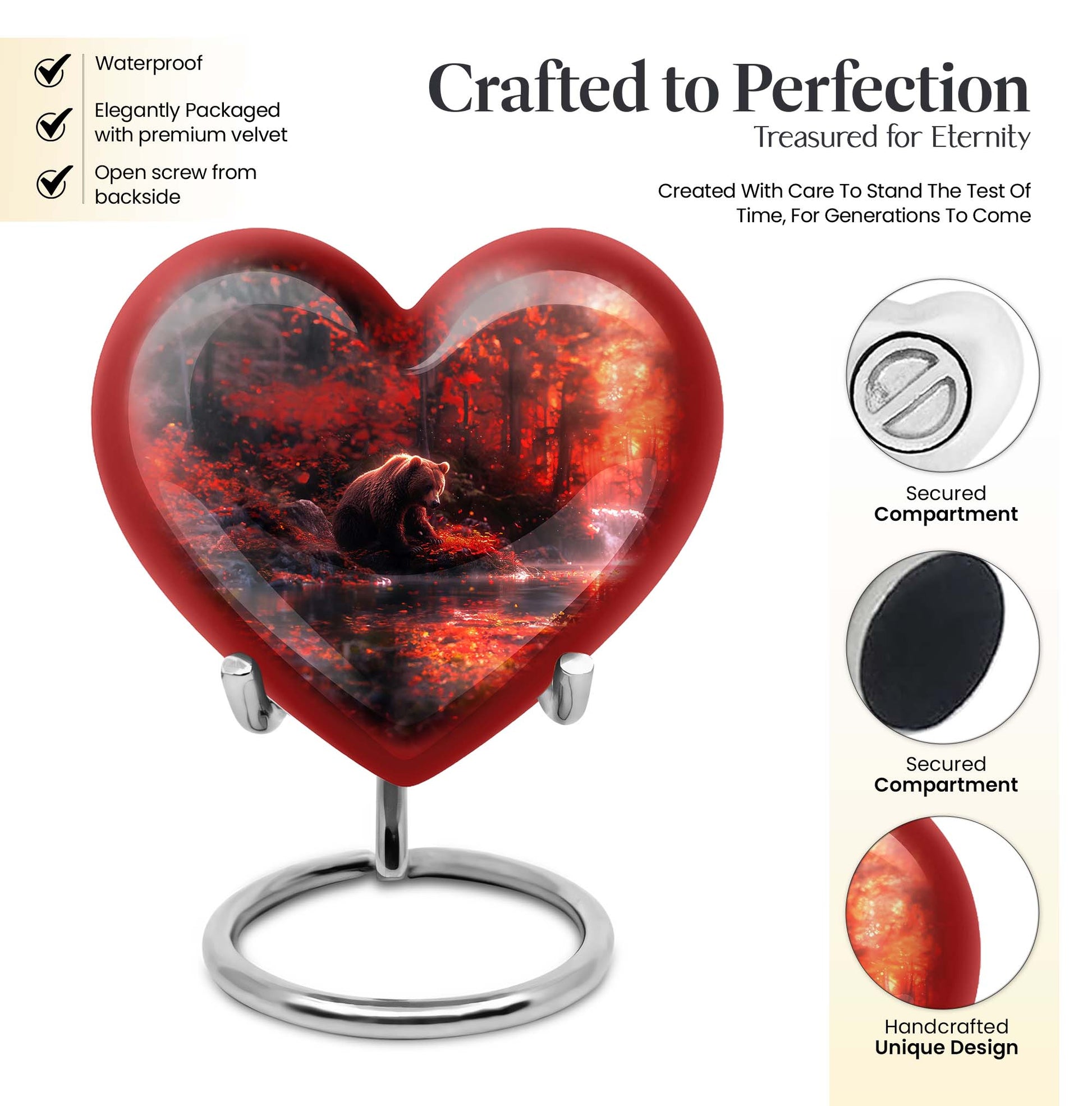 Heart urn for men's ashes