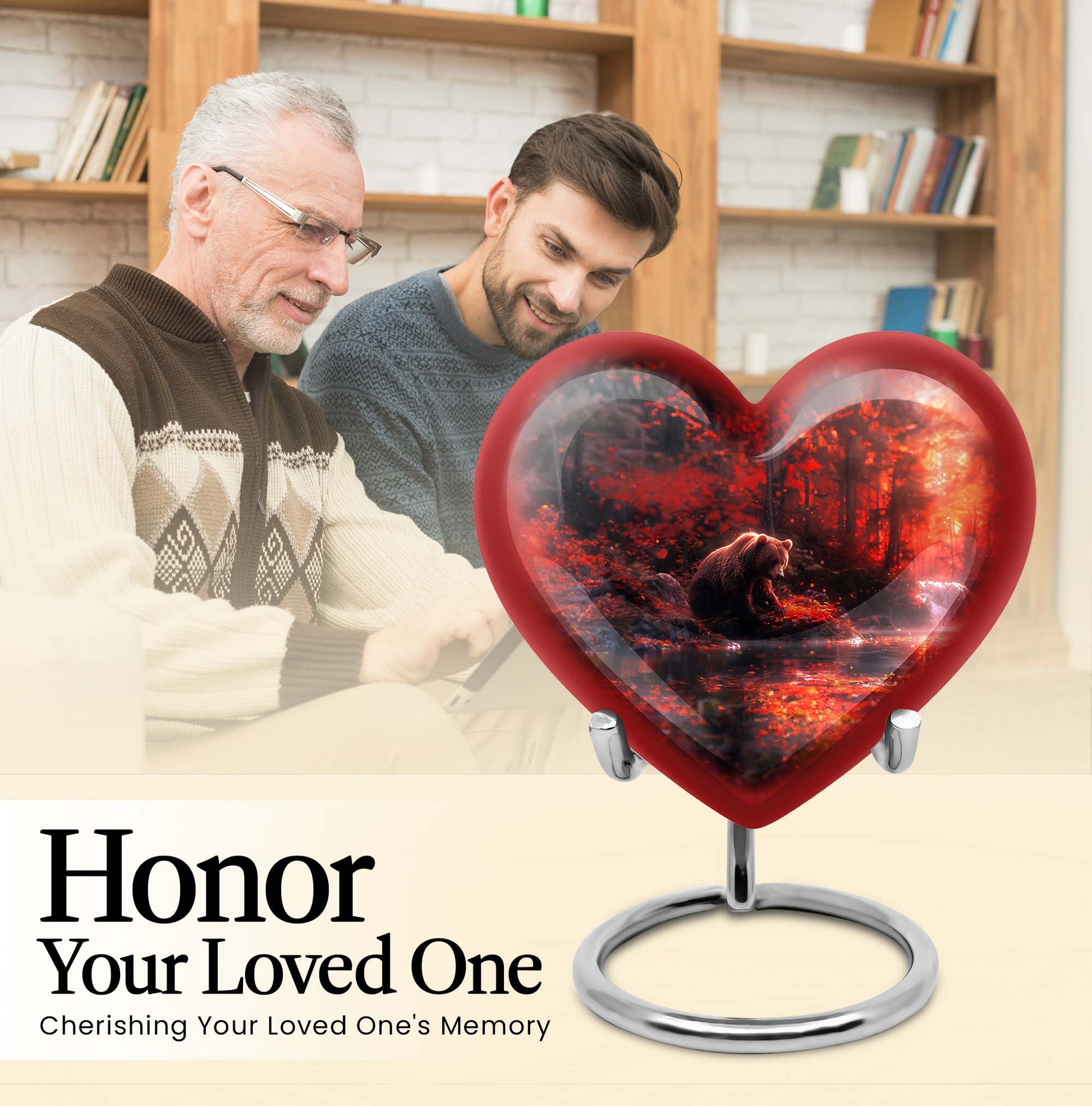 Heart urn for men's ashes