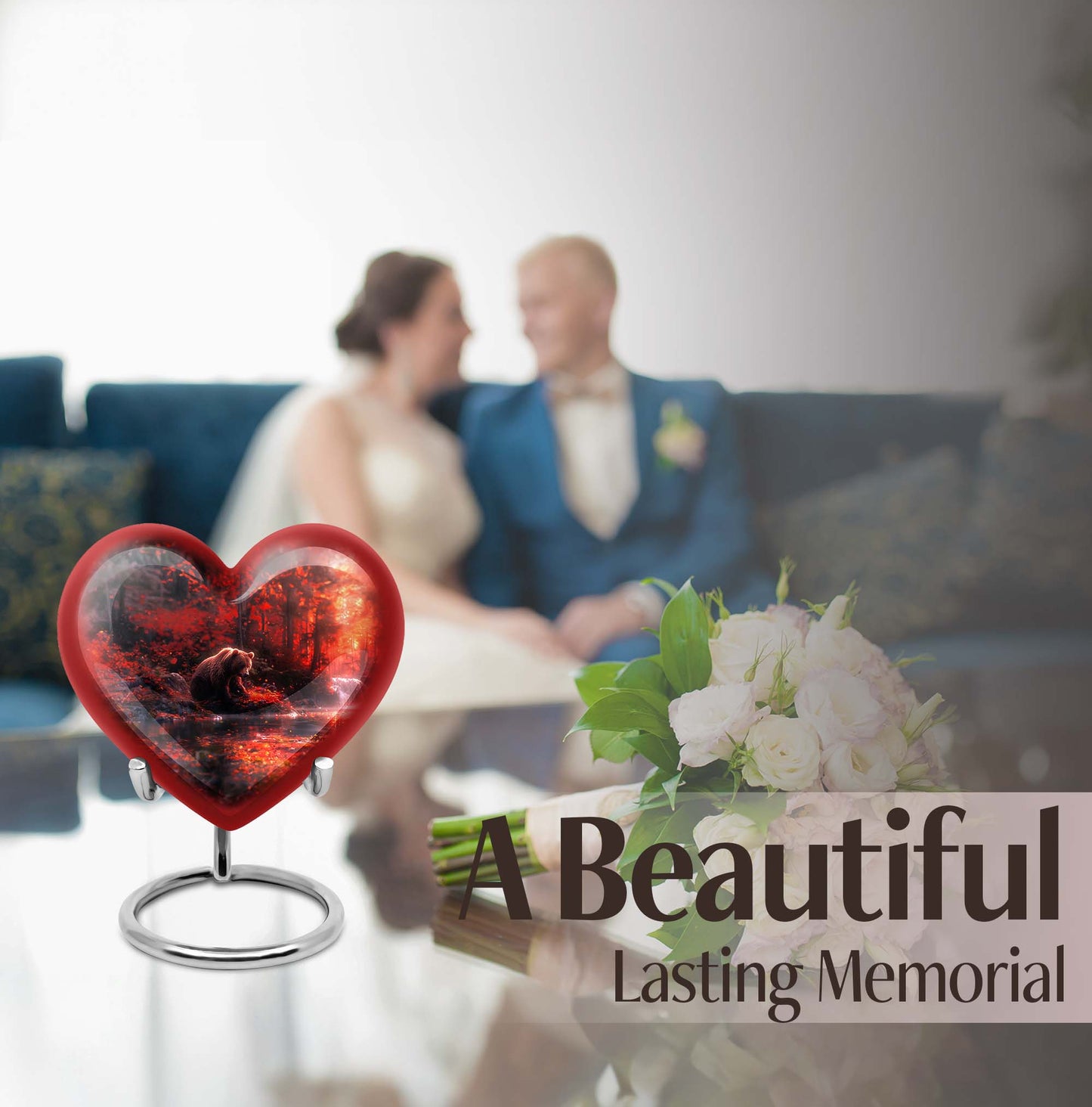 Heart urn for men's ashes