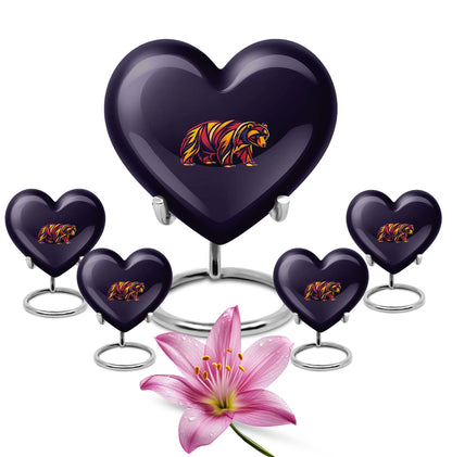 Heart-shaped 10inch aluminium bear urn 