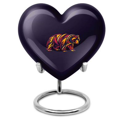 Heart-shaped 10inch aluminium bear urn 