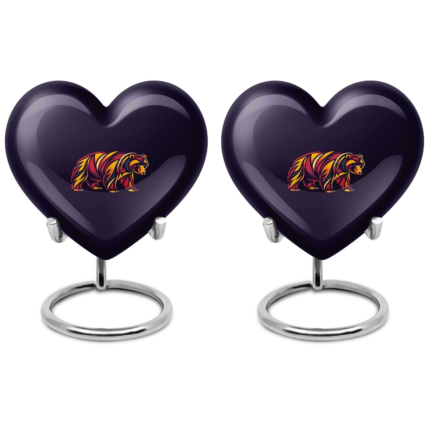 Heart-shaped 10inch aluminium bear urn 