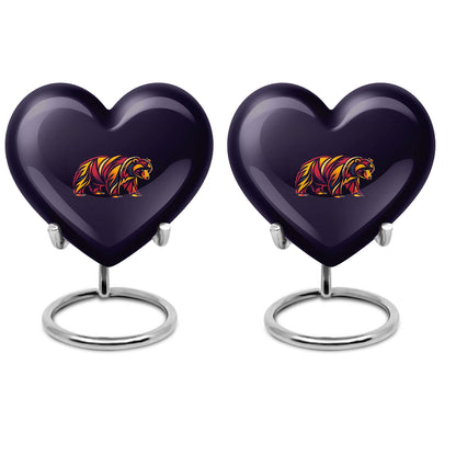 Heart-shaped 10inch aluminium bear urn 