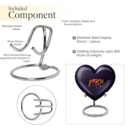 Heart-shaped 10inch aluminium bear urn 