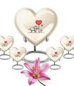 heart-shaped elephant family urn