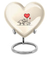 heart-shaped elephant family urn