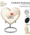 heart-shaped elephant family urn