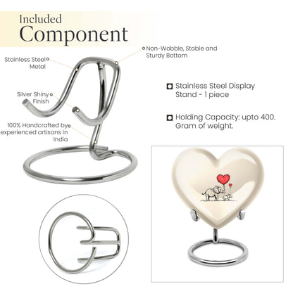heart-shaped elephant family urn