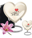heart-shaped elephant family urn