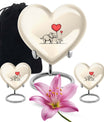 heart-shaped elephant family urn