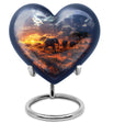 Heart Urn featuring an elephant family