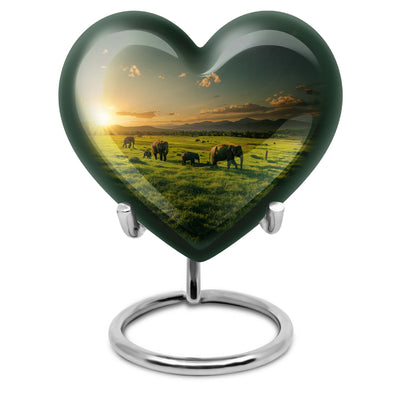 Heart shaped elephant family urn
