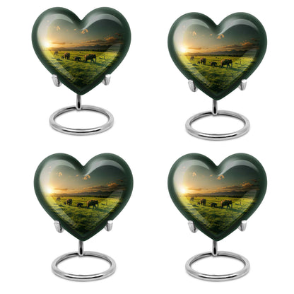Heart shaped elephant family urn