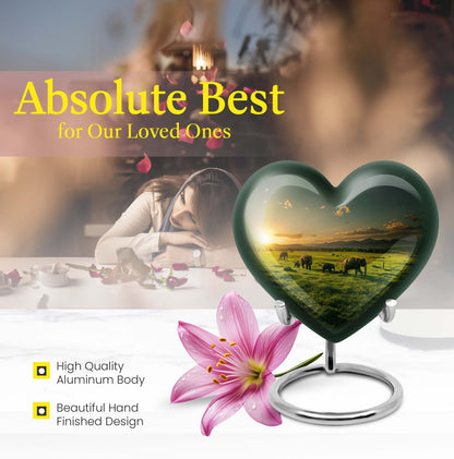 Heart shaped elephant family urn