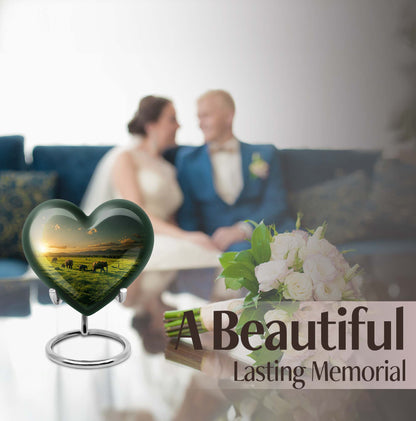 Heart shaped elephant family urn