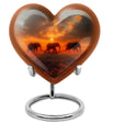 10-inch elephant family heart design funeral urn for mom, customizable, includes velvet pouch for ashes