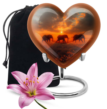 Personalized Elephant Cremation Urn for Men & Women - 10-inch, 200 cu in - Yatskia